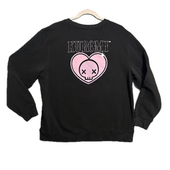 Sanrio Kuromi Front and Back Graphic Pullover Sweatshirt Gray L - Picture 2 of 7